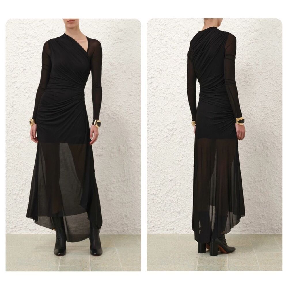 Zimmermann Black Sheer Midi Dress